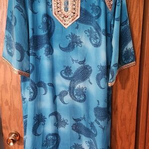Embroidery Long Robe Abaya Kaftan Maxi Dress
